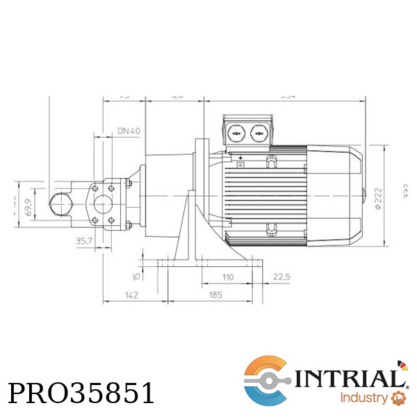 Gear pump unit complete(with motor and coupling), SAE 1 1/2, 16MnCrS5, 10-60°C