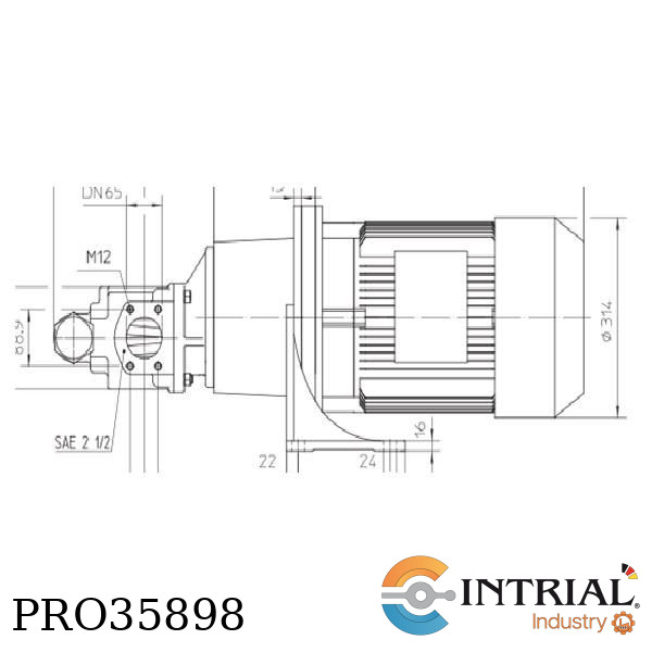 gear pump unit incl. IE3-motor, SAE 2 ½, 16MnCrS5, 50-5000 cSt, 10-60°C