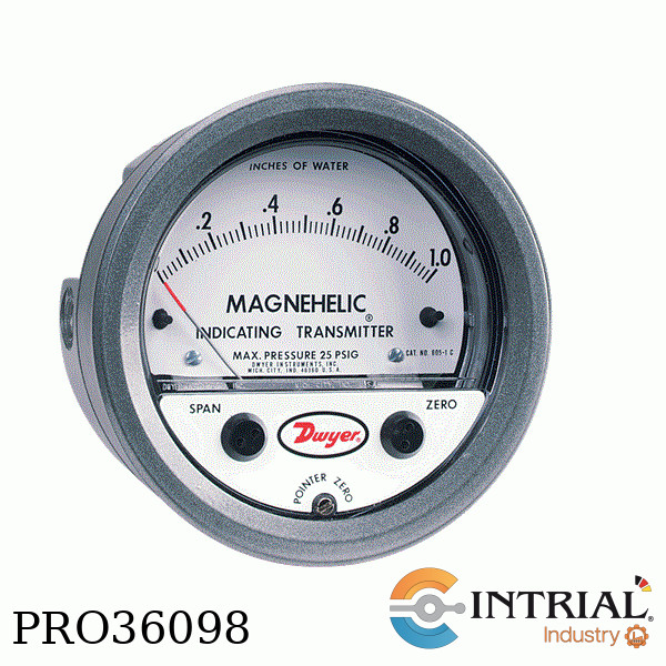 DIFFERENTIAL PRESSURE INDICATING TRANSMITTER, 0-500 Pa, 4 to 20 mA.