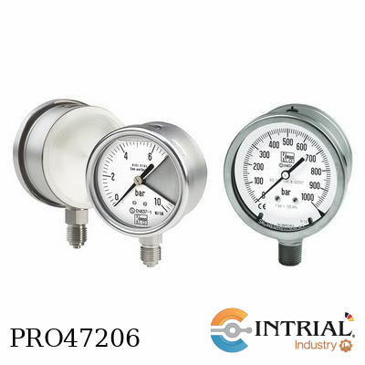 All Stainless Steel- Pressure Gauges with Bourdon Tube for exceptional safety, 0 a 10 bar