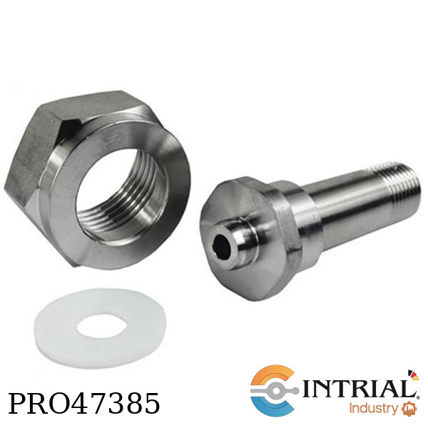 TUERCA Y NIPLE EN ACERO INOXIDABLE, SET CGAX1/4 MNPT
