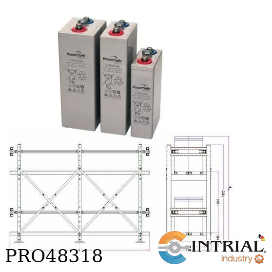 Banco de Baterías PowerSafe 58 x 5OPzV350 + Rack Antisísmico de 2 niveles