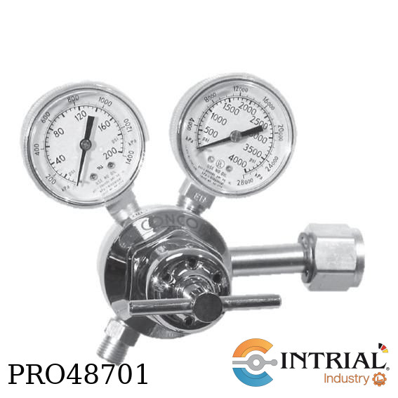Regulador de gas entrada 0-4000PSI CGA580 -  salida 0-200 psi rosca interna derecha 5/8