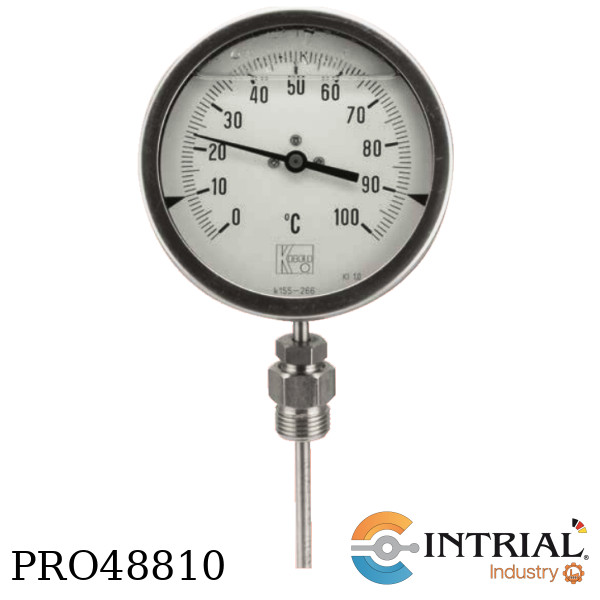 Bimetallic Thermometers, Measuring Range, 0-60°C, 1/2 NPT