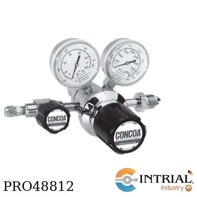 Regulador de gas doble etapa de entrada 0-3000 psi / 210 bar CGA 350 -  salida 0-120 psig / 8 bar , 