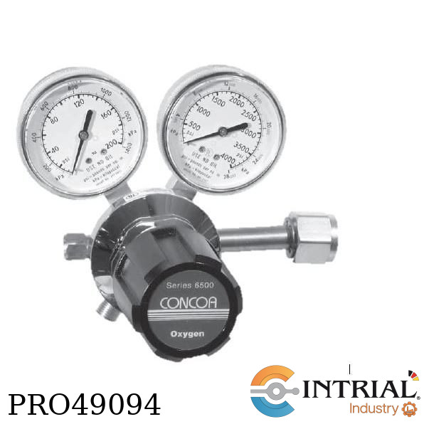 Regulador de cilindro 1 etapa, entrada CGA 580 /3000psi; Manómetro doble escala; salida rosca int. d