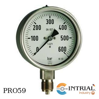 Manometro 4 Pulg Inf. Acero (0 a 400 bar / 0 a 5800 psi)