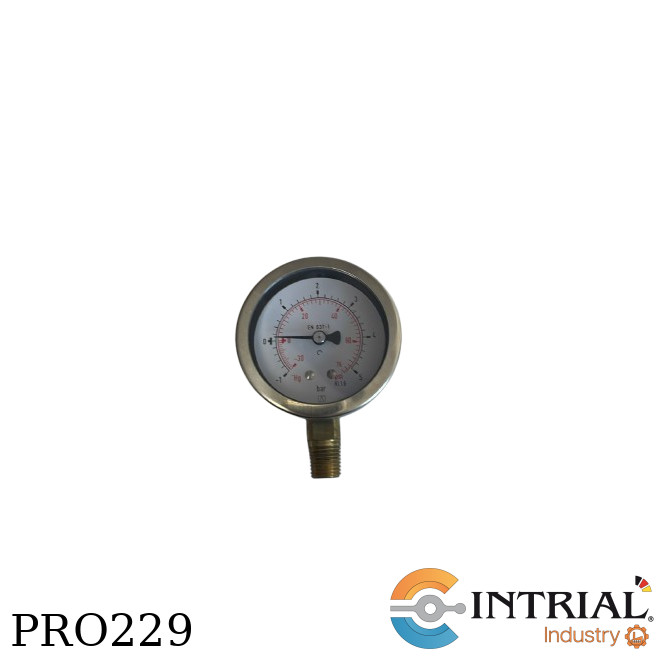 Manómetro tipo Bourdon  (-1 to 5 bar)(-30" Hg to 0)(0 to 72.5 psi)(bar, hg, psi) , Diámetro de Carca