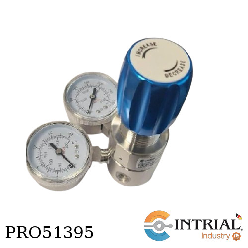 Regulador de gas INDUSTRIAL 4000 psig in/ 300 psi out , ¼ NPT, Acero Inoxidable