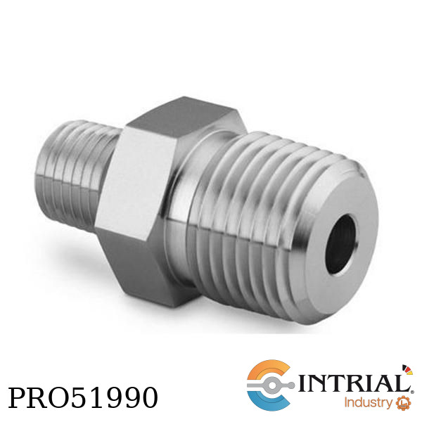 STAINLESS STEEL PIPE FITTING, 1 IN. MALE NPT X 1/2 IN. MALE NPT