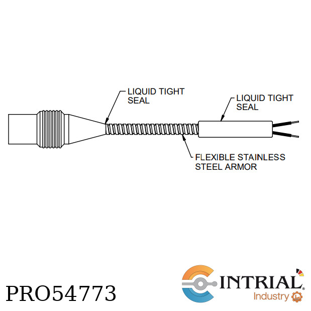 CABLE, SPLASHPROOF RUBBER BOOT WITH STAINLESS STEEL ARMOR, 2 PIN PUSH, CONFIGURED PART METRIX 9334-1