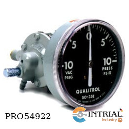 MANÓVACUOMETRO CON REGULADOR PRESIÓN Y VACIO QUALITROL -10 a 10 PSIG 3.5" 1/4-18 NPT
