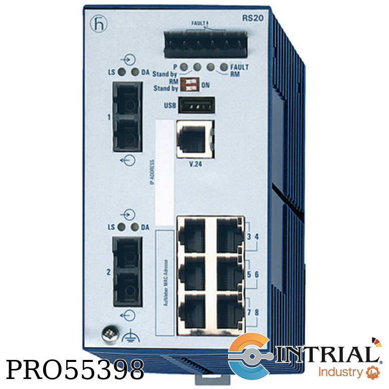 ​Compact OpenRail Fast Ethernet Switch BELDEN HIRSCHMANN 12/24/48 V DC 8 ports