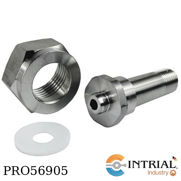 TUERCA Y NIPLE EN ACERO INOXIDABLE, SET CGAX1/4 MNPT