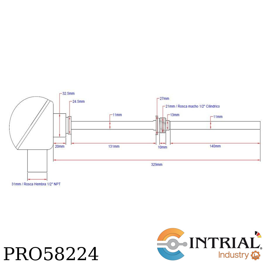 SCREW-IN RESISTANCE THERMOMETER INTRIAL PRO58224