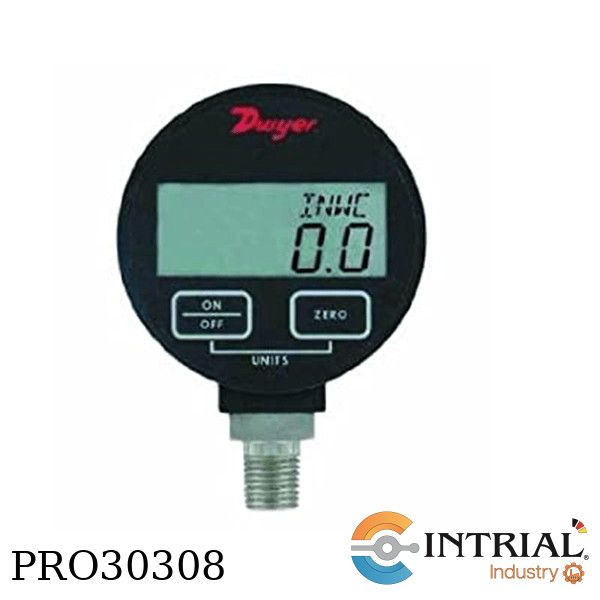 DIGITAL PRESSURE GAGES, 30 "Hg-0-100 psi., 1/4˝ male NPT.