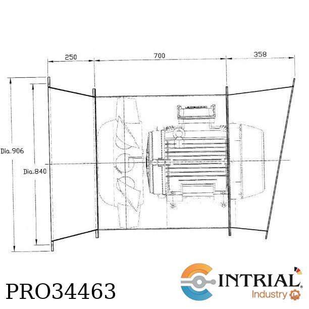 VENTILADOR AXIAL, 32.400m3/h, 98mmH2O,  40hp/3500rpm