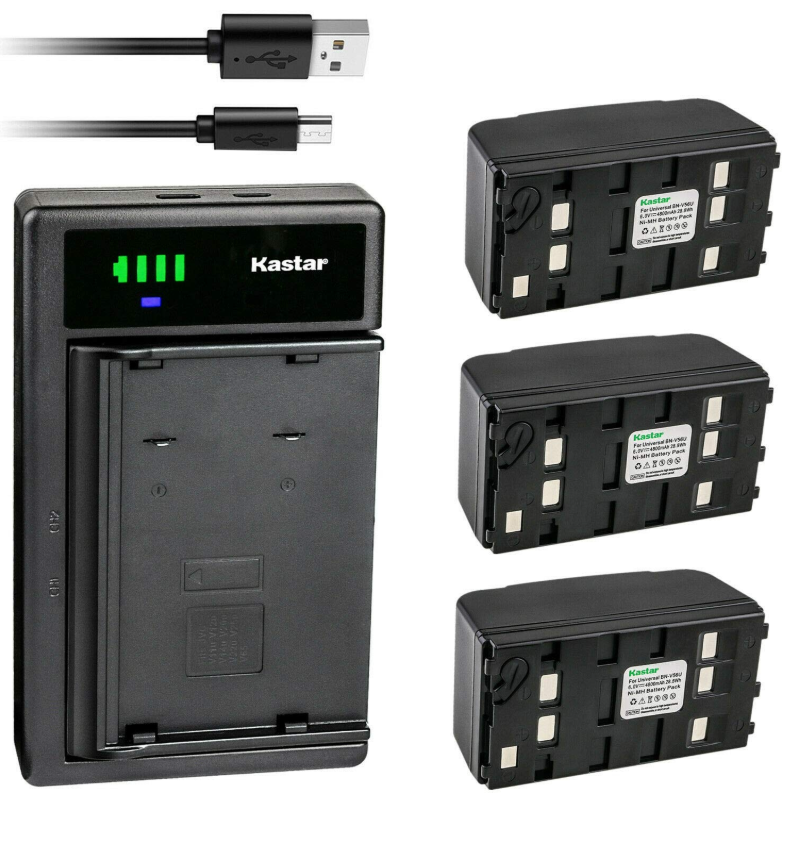 KASTAR 3-PACK BATTERY AND SMART USB CHARGER