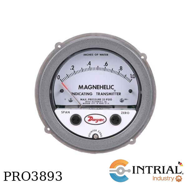 ​MAGNEHELIC Diferential Pressure, 0-10" columna de agua, 2 psi (13.79 kPa), 4”