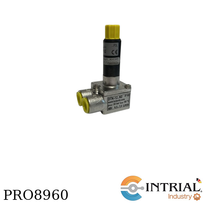 Caudalímetro de paleta giratoria de bajo volumen DTK, 0.5-7 L/min, 1/4" NPT, PNP