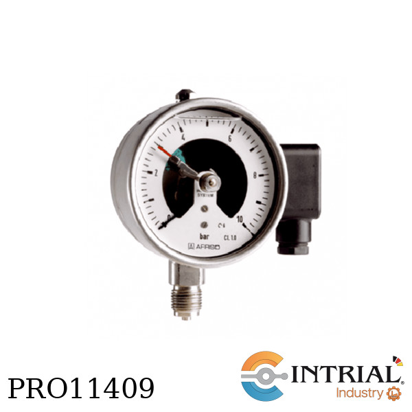 ​MANÓMETRO TIPO BOURDON CON 1 CONTACTO,ELECTRICO Y RELLENO DE PARAFINA, 150°C, 4”(100mm),, IP 54 (EN