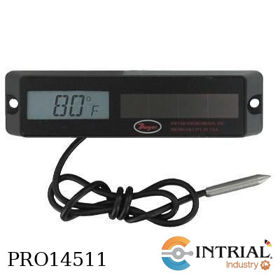 [DRFT-10-BLACK] DIGITAL SOLAR-POWERED THERMOMETER, -40 to 158°F, 4.5" x 1.1" x 0.6"., LCD