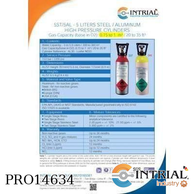 [GP-650ES-114] Gas Calibración 5L- 99.999% Balance Nitrogen