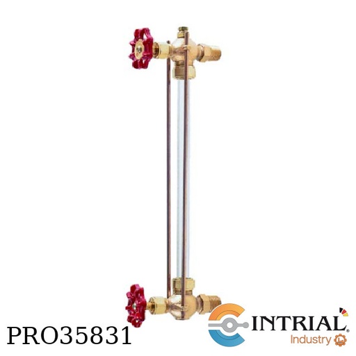 [20-250] HEAVY PATTERN BRONZE WATER GAUGES, Pipe Size (in.): 1/2, Glass O.D.  Length: 5/8 x 12
