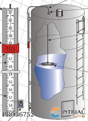 [TGS6010-7m-M-3.4-30pulg-N-N-WI] Regleta para tanque 7 metros