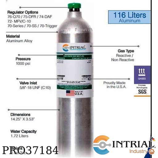 [GP-116L-92-10000] Gas Calibración 116L 10000ppmH2-Balance Aire