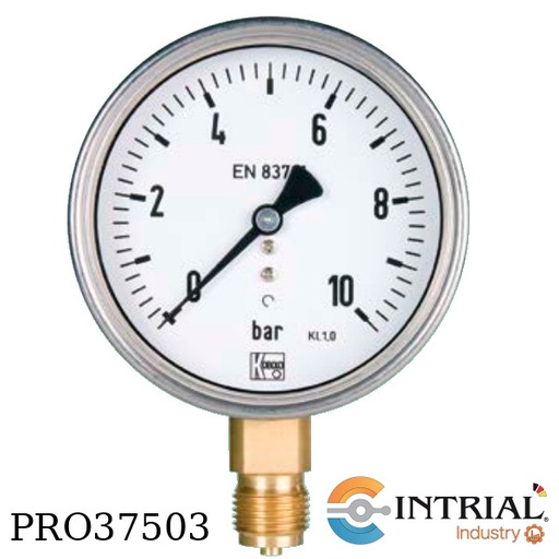 [MAN-RD25-B6] Stainless Steel - Pressure Gauges with Bourdon Tube, Indication range: 0...6 bar
