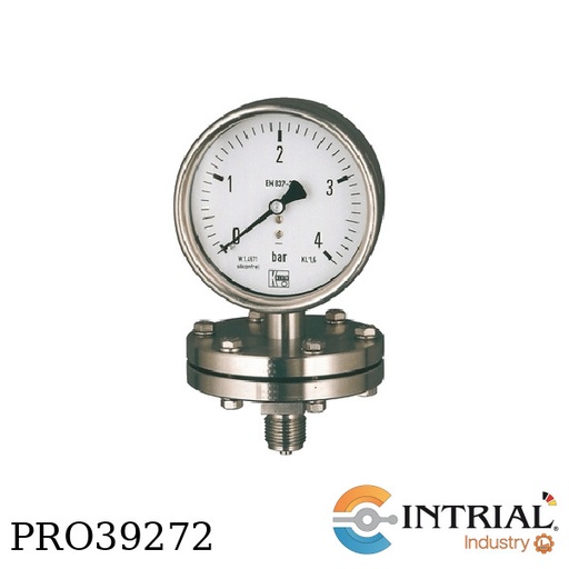 [MAN-NF7-6S-XX-C40-S10-T25-SQ1-Y+DRM-04] All Stainless Steel- Pressure Gauges with Bourdon Tube for exceptional safety