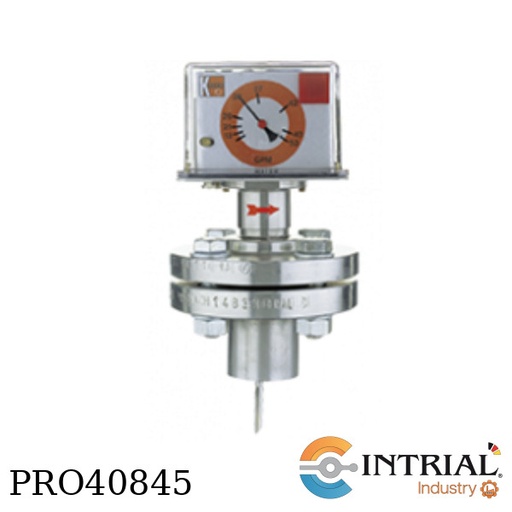 [DWU-3-6-W80-1-T-R-2] Indicador e interruptor de flujo con paleta y fuelle-DWU (7.2 a 90 m3/h)