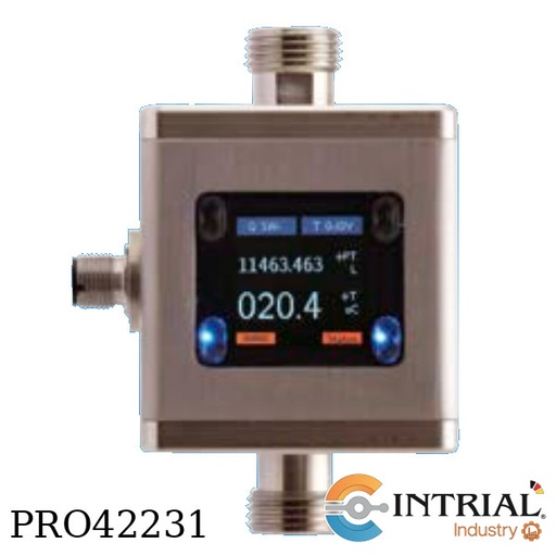 [MIM-1-2-05HG4-E05-0+ZUB-KAB-12-K002] Compact Magnetic Inductive Flow Meter, Measuring range (flow/temperature), 0,04…10 l/min G ½ male