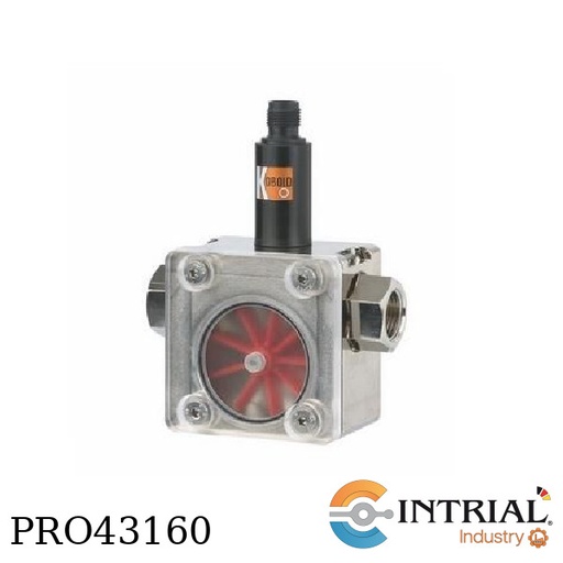 [DRH-19-75N3-F300+807-037/5M] Paddle Wheel Flow Sensor, ±2.5% of Full Scale, 0.13 a 1.6 GPM, 3/8"