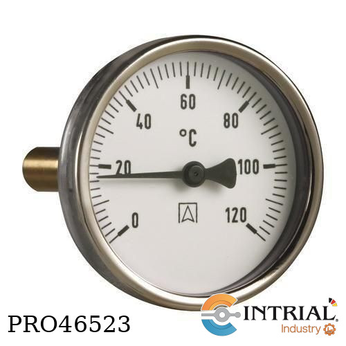 [BITH(66354312)(0A160C)+RACORD+TPZO75] Termometro bimetalico, Rango:0/160ºC, bulbo 150 mm x 8mm  posterior central,