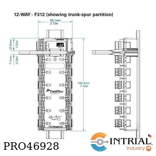 [F312] FIELDBUS MEGABLOCK 12 spurs