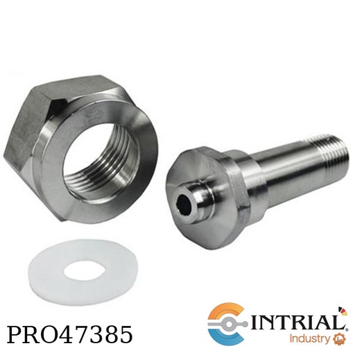 [PIN-CGA-660-SS] TUERCA Y NIPLE EN ACERO INOXIDABLE, SET CGAX1/4 MNPT