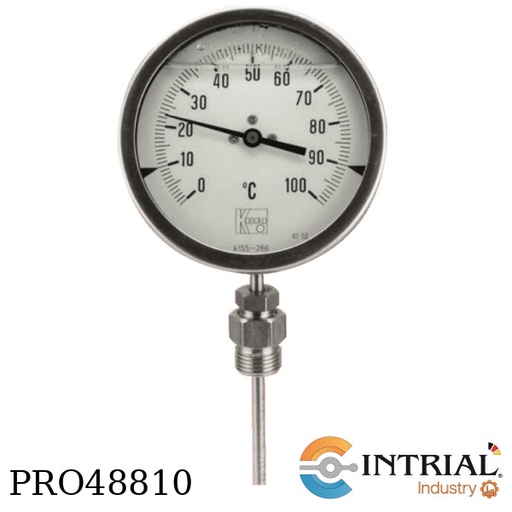 [TBE-3-1-C06-9A-6-C40] Bimetallic Thermometers, Measuring Range, 0-60°C, 1/2 NPT