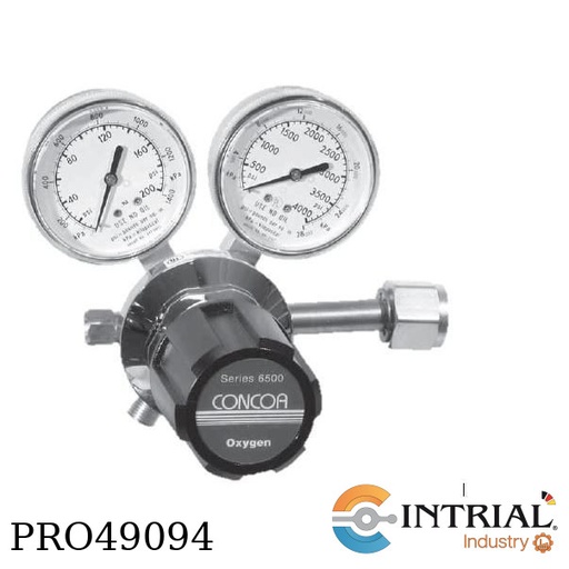[8066568-01-1] Regulador de cilindro 1 etapa, entrada CGA 580 /3000psi; Manómetro doble escala; salida rosca int. d