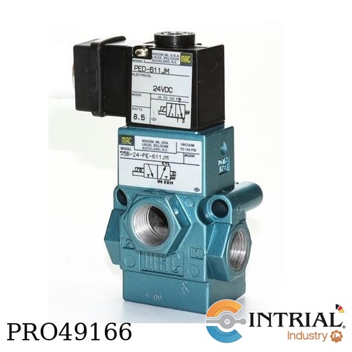 [55B-12-PE-611JA] SOLENOID VALVE, 3/8 INCH NPTF, 24 VDC (8.5 W)