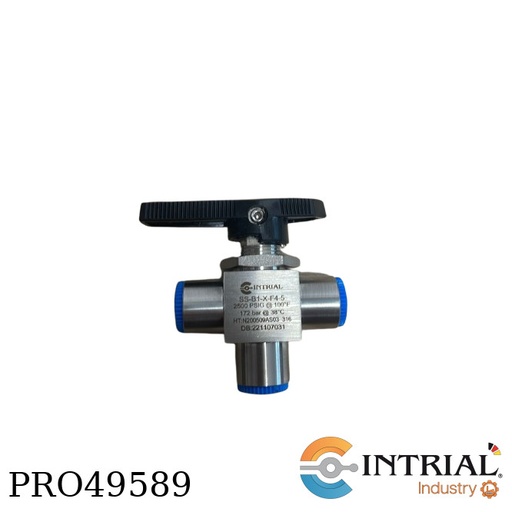 [SS-B1-X-F4-5] Valvula de Bola 3 Vias SS 1/4 FNPT-3000 Psi