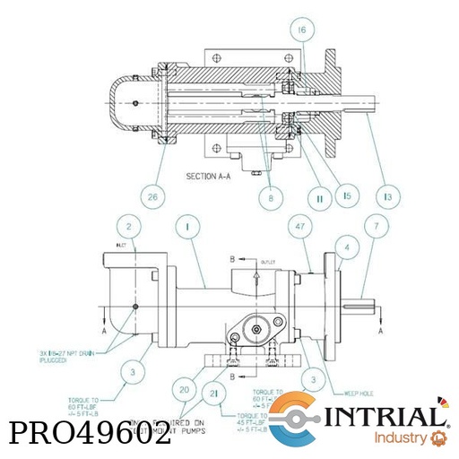 [(3570/019)AA3G/NVPSCA250P] PUMP SAE 4 bolt flange mount