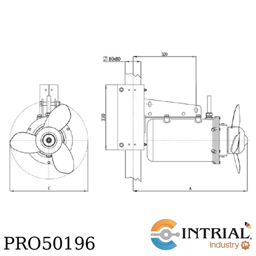 [TBX4-6E] Agitador industrial sumergible 3Kw - 460Vac