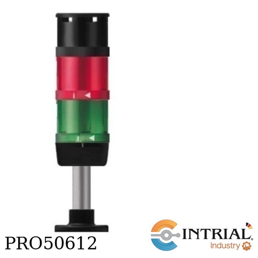 [KombiSing72-2colores-2Sonidos] Columna de señalización KombiSing 72 rojo/verde + sirena 2 tonos