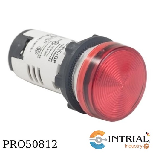 [XB7EV04GP] 120 VAC RED LENS LED PILOT LIGHT ROUND LENS