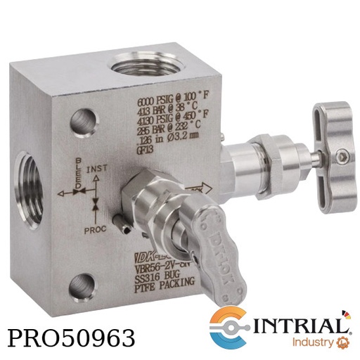 [VBR56-2V-8N-S] MANIFOLDS DE 2 VALVULAS DK LOK 1/2" NPT-H