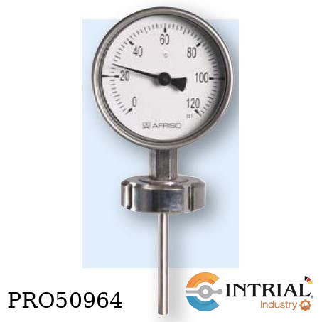 [BiTh100ChD402-100mm-120] Termometro Bimetalico, 120C, 1/2 NPT-100 mm bulbo