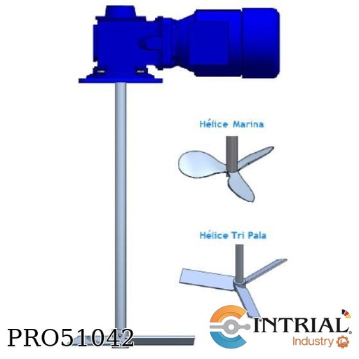 [ModeloAR_0.75] Agitador Industrial Vertical, eje recuebierto con resina 0.75HP 220/380/440 VAC - 350 RPM