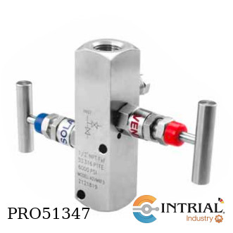 [A2VMRMF-N14-SSL-T] 2-VALVE MANIFOLD REMOTE APTEK 6000 psi, 1/4 NPT